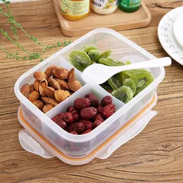 Boxes&Bags Lunch box for students, microwave oven, transparent bento box, rectangular plastic cafeteria, divided into compartments, simple pr