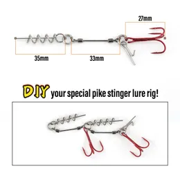 Fishing Stinger Rig Making Pike Stainless Steel For Soft Lure Worm Screw  Rig Treble Hook Cork Shad Lock Pin Bass Perch 240108 From Huo06, $13.71