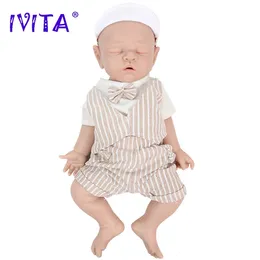 IVITA WB1528 43CM 2508G 100 ٪ الجسم الكامل سيليكون تولد دمية طفل واقعية ناعمة الطفل مع مصاصة للأطفال هدية دمى 240106
