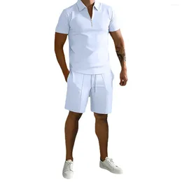 Men's Tracksuits Summer European And American Polo Casual Loose Fitting Short Sleeved Shorts Sports Set