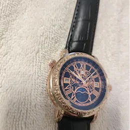 Роскошные часы, часы с черным кожаным ремешком, мужские часы с кварцевым механизмом, часы высокого качества 208v