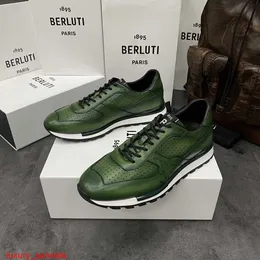 Кожаные кроссовки BERLUTI Casual Shoes 2024 Модернизированная кожаная спортивная и повседневная обувь Fast Track третьего поколения HBVE