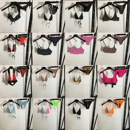 Sexy Neckholder-Bikini, Designer-bedruckter Badeanzug, Push-Up-BH, Slip-Set, stilvolle Strandbadebekleidung, schnell trocknender Bikini für Sommer-Surfen