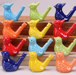 Ceramic Water Bird Whistle With Rope Vintage Funny Musical Toys For Children Gift Educational Early Learning Painting Toy