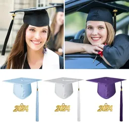 Berretti Congratulazioni Cappello da laurea unisex 2024 Forniture per feste di stagione accademica universitaria fai-da-te