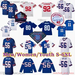 Anpassad S-6XL Classic Vintage Football 11 Philsimms Jersey Throwback 1925-1999 Stitch 91 Justin Tuck 72 Osi Umenyiora 76 Chris Snee 70 Leonard Marshall 79 Rosey Brown Brown Brown