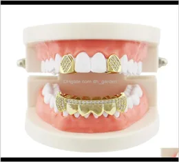 Grillz corpo jóias entrega gota 2021 punk conjunto ouro sier dentes grillz superior inferior grills boca dental bonés cosplay festa 9du3b6619485