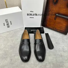 Berluti Herren-Kleiderlederschuhe, lässig, Berluti/Bruti-Herrenschuhe, Business-Lederschuhe, niedrige Hanf-Passform, Lefu-Schuhe mit einem Schritt, 88RI