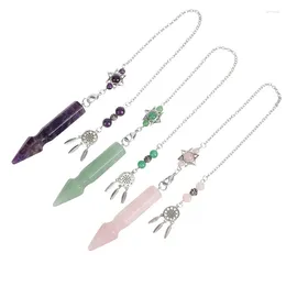 Hänghalsband Natural Stone Quartz spådom Pendulum Healing Pointed Crystal Dowsing Merkaba Star Dream Catcher Pendulo Reiki Energy