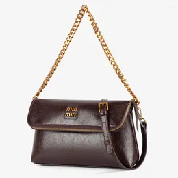 Evening Bags Brand Designer PU Leather Stone Pattern Women's Shoulder Bag Retro Chain Crossbody Flap Handbag