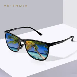 Zonnebril Veithdia Retro Aluminium Magnesium Merk Heren Spiegel Zonnebril Gepolariseerde Lens Vintage Brillen Rijden Zonnebril voor Mannen 6623