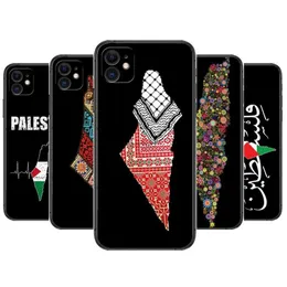 Étuis de téléphone portable Palestine carte arabe étuis de téléphone pour iphone 13 Pro Max étui 12 11 Pro Max 8 PLUS 7PLUS 6S XR X XS 6 mini se mobile cellL240105