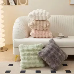 Pillow Year Wave Artificial Bubble Fleecy Hair Throw For Sofa Plain Home Decoration G47