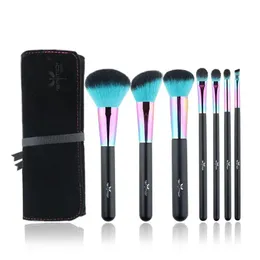 Brushes Anmor 7pcs Rainbow Makeup Brushes Professional Brushes with Cosmetics Bag Portable Traveling Make Up Brush Pinceaux Maquillage