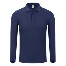 Pulôver camisa masculina golfe polo wear outono inverno manga longa lapela camisas cor sólida botão polos para mulher customizável 240108