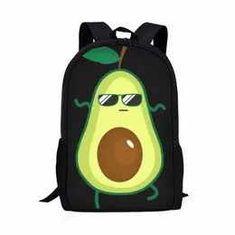 Sunglasses Funny Avocado School Backpack for Boys Girls Cartoon Avocado with Sunglasses Rucksack for Casual Travel,teenagers Kid School Bag