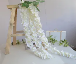 55 till 145 cm Långt vitt tema Konstgjord siden Blomma Vine Hydrangea Wisteria Rattan Kryptering Design för hemhängande prydnad7304503