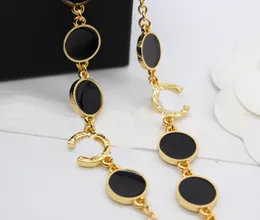 2024 Luxury quality charm long chain sweater pendant necklace with black color in 18k gold plated have stamp box PS3726A