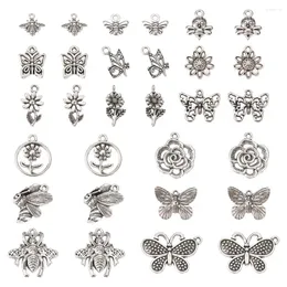 Pendant Necklaces 30Pcs Tibetan Style Alloy Pendants Earring Dangle Charms Insect For Jewelry Making DIY Bracelet Handmade Craft Supplies