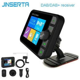 커넥터 Jinserta Mini DAB 라디오 수신기 화려한 TFT Bluetooth FM 송신기+MCX 안테나 3.5mm 잭 오디오 출력 DAB 튜너 지원 TF