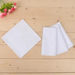 12PCS Pure White Hankerchiefs 100% Cotton Handkerchiefs Women Men 40cmx40cm Pocket Square Wedding Plain DIY Print Draw Hankies 240108