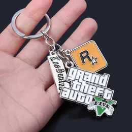 Key Rings Game PS4 GTA5 Keychain GTA V Grand Theft Auto 5 Star Muti Pendant KeyrFor Men Fashion Key Holder Jewelry J240108
