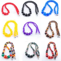 Colares Pingente Natural Jades Ágatas Olho de Tigre Pedra Suave Rodada Beads Graduados 6-14mm Frisado Strand Mulheres Moda Jóias TBF300