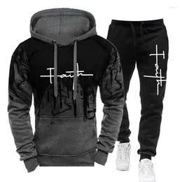 Tracksuits masculinos 2024 Sports Wear Hoodie 3D Digital Impressão Suéter Pulôver Casual Personalidade Duas Peças Conjunto Com Capuz Pi