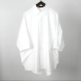 Herren-Freizeithemden in Übergröße S-6XL, bügelfrei, ultra-locker, weiße Silhouette, vielseitiges Langarmhemd für Männer und Frauen