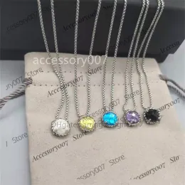 designer jewelry necklace Chain Designer Luxury Necklaces Dy Cable Classics Pendant Necklace in Sterling Silver with Amethyst and Pave Diamonds at Ahee Jewelers