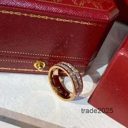 Anello di design S Stilisti di moda Donna Doppio strato di diamanti pieni Mostra temperamento Leggero Semplice squisito Personalizzato e versatile Misura regolabile