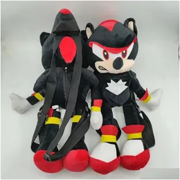 Plush Backpacks Anime 45cm Sonic Hedgehog Stark Book Backpack Toys Wholesale and Retail Drop Hompts محشو بالحيوانات DHLIP