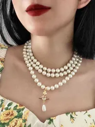 2024 مصمم Xitai Queenjewellery Netlaces Nana's Saturn Pearl Necklace 3D Ufo Planet Pendant and Elegant متعدد الطبقات