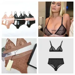 G Letter Mesh Underwear Textil Sexig bikini Kvinnor Beskabla underkläder Eleganta hemunderkläder Designer Lace Bra Set Ins Hot Birthday Gift2024