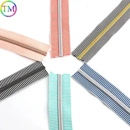 2050 Yards Colorful Striped Zipper Separate Open Tail Zippers Decor Diy Sewing Bags Purse Clothes Craft Accessories 240108