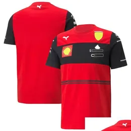 Odzież motocyklowa klasyczny ferrari f1 T-shirt forma 1 fani ekstremalne sportowe oddychające ubranie Najwyraźniej z krótkim rękawem Dhysr