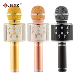 Speakers WS858 Wireless Bluetooth Karaoke Handheld Microphone USB KTV Player Bluetooth Mic Amplifier Speaker Record Music Microphones