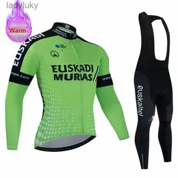 Комплекты велосипедного трикотажа EUSKADI Зимний теплый термофлисовый комплект Одежда для велоспорта Мужская велосипедная майка Спортивная езда MTB Велосипедная одежда Maillot Ciclismo HombreL240108