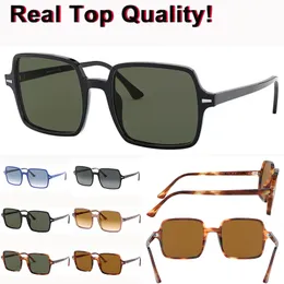 Óculos de sol quadrados de luxo, óculos de sol para homens e mulheres, armação de acetato, lentes de vidro real, óculos de sol com caixa de couro