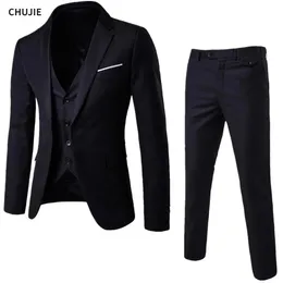 Giacche da uomo Blazer 3 pezzi Set da sposa eleganti formali 2 abiti da lavoro gilet completo pantaloni cappotti giacche classiche spedizione gratuita