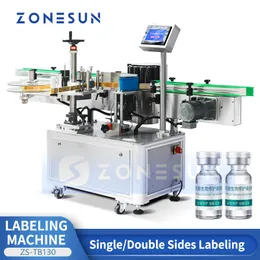 ZONESUN Automatic Label Applicator Wrap Around Labeling Machine High Speed Round Bottle Labeling Equipment ZS-TB130