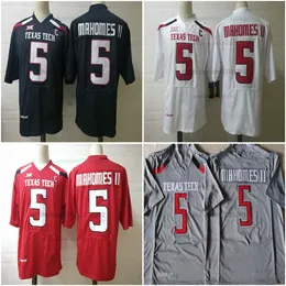 #5 Patrick Mahomes II Texas Tech TTU College Football Jersey masculino todo costurado