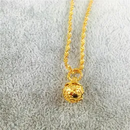 Pendant Necklaces Hard Gold Women's Wedding Necklace Imitation Yellow Flower Euro 24k Long Lasting Plated Jewelry