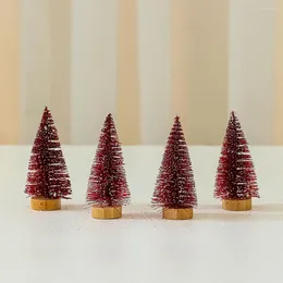 Dekorativa figurer Holiday Säsong Tablettdekor REALISK MINIATURE PINE TREE SET för festliga skrivbordsdekorationer Party Christmas