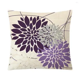 Kuddgeometri -täckning 45x45 Floral Pillowcover Decorative SOFA Pillowcase Elegant Decor Flax S Pillows Throw Home Z0M9