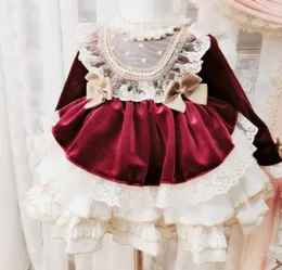 Girl039S 드레스 2022 Children039S Flower Girl Dress Oneyearold 아기 생일 파티 공주 두꺼운 겨울 귀여운 Spanis6134915