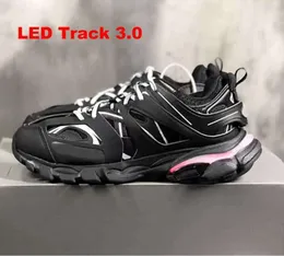 Chaussures habillees Designer Led Track 3 3.0 Chaussure Hommes Femmes Baskets Triple Noir Blanc Rose Bleu Orange Jaune Vert Tess. Gomma Sneaker Pistes Sports RT5127