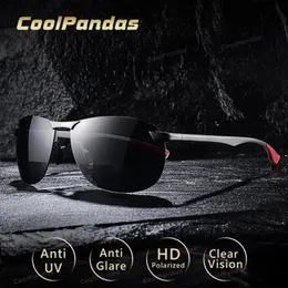 Óculos de sol 2023 marca design atualização sem aro óculos de sol fotocromáticos homens polarizados condução óculos de sol alumínio anti-reflexo heren zonnebril