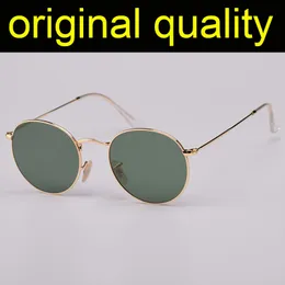 Okulary klasyczne retro okrągłe metalowe okulary przeciwsłoneczne prawdziwe szklane soczewki kobiety mężczyźni panie gafas oculos lunenette de soleil femme