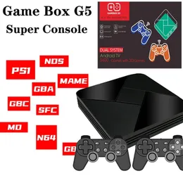 2024 Game Box G5 Dual System Host S905L WiFi 4K HD Super Console X Mer Emulator Games Retro TV Video Player för PS1/N64/DC PSP